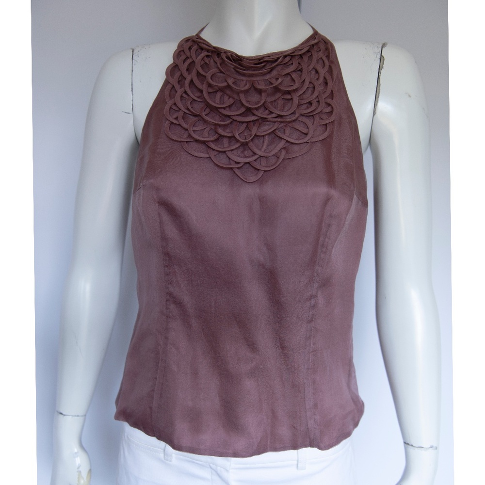 Hoss 100% silk light purple halter top